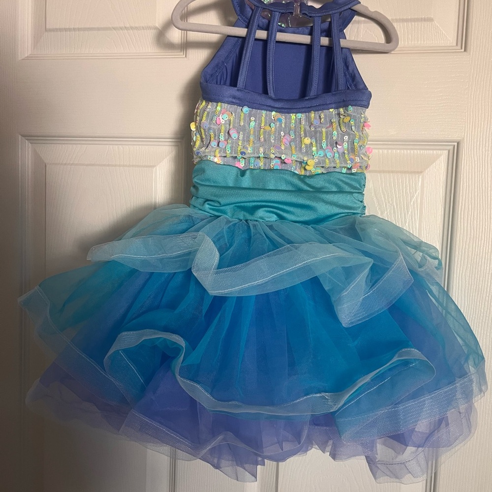 Toddler Girls Adorable Sequin Blue Tutu Dress/Costume- 3T/4T